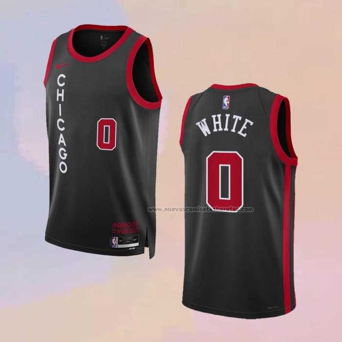 Camiseta Chicago Bulls Coby White NO 0 Ciudad 2023-24 Negro